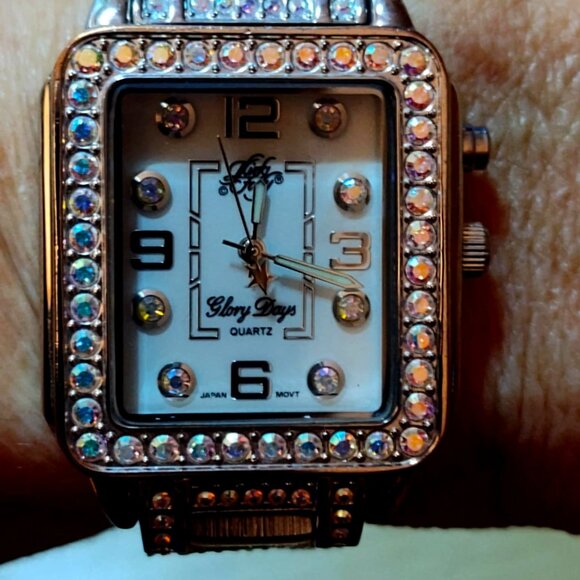 Kirks Folly 'Glory Days' bracelet watch, Aurora Borealis Crystal Accents - Picture 7 of 9